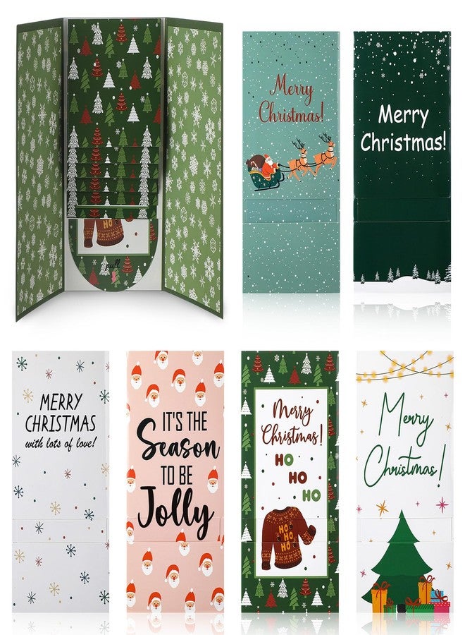 Chivertion 6 Pcs Handmade Waterfall Christmas Gift Card Booklet Xmas Gift Card Holder Book Money Sleeve Holder Envelope Booklet for Cash DIY Holiday Party Supplies Stocking Stuffer Family Friend - Image 1